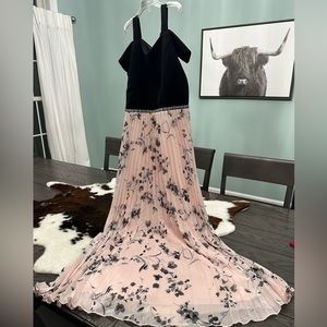 Formal and floral dress! Pastel pink and black!